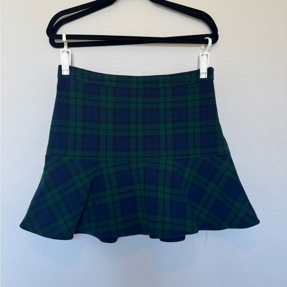 Vineyard Vines Green and Blue Ruffled Mini Skirt